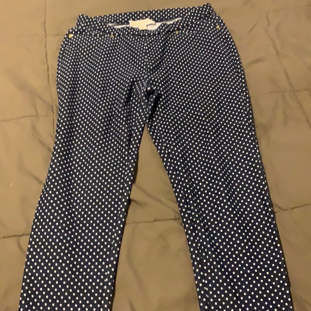 Michael Kors Skinny polka dot stretch pants